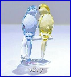Swarovski Crystal Pastel Budgies Yellow and Lavender Figurine 5004725