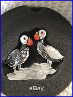 Swarovski Crystal Puffins Birds Figurine 261643 A 7621 NR 000 008 with Box estate