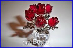 Swarovski Crystal Red Roses 627098 Bnib Coa