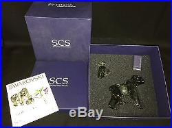 Swarovski Crystal SCS AH 2009 Gorillas with Box Gorilla Figurine Pair