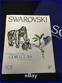 Swarovski Crystal SCS AH 2009 Gorillas with Box Gorilla Figurine Pair