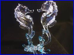 Swarovski Crystal SEAHORSES with Blue Coral, Item # 9100 NR 000 059 / 885 589