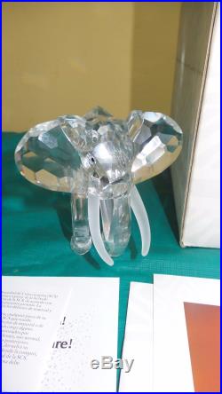 Swarovski Crystal Scs African Elephant Figurine 1993 Retired Mint In Box Coa