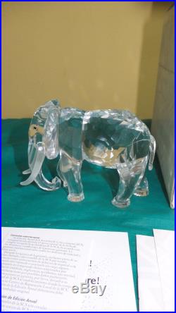 Swarovski Crystal Scs African Elephant Figurine 1993 Retired Mint In Box Coa