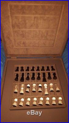 Swarovski Crystal Silver Chess Set in Original Case (NEW)