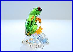 Swarovski Crystal Stunning Rainforest Green Frogs Pair 5136807 Brand New In Box