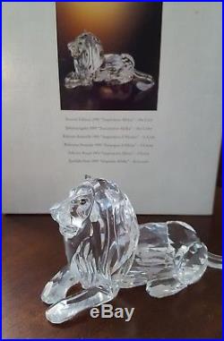 Swarovski Crystal The Lion 1995 Annual Edition Inspiration Africa Mint/Box COA