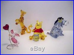 Swarovski Disney 4 Pc Winnie The Pooh Color Set Pooh Eeyore Tigger Piglet Bnib