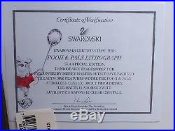 Swarovski Disney 7-Pc Set Pooh, Tigger, Eeyore, Piglet, Honey Jar, Litho, Stand