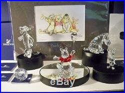 Swarovski Disney 7 Pc Set Winnie Pooh Eeyore Tigger Piglet Plq Display Litho