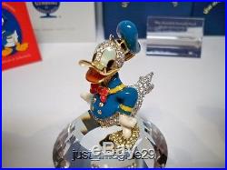 Swarovski Disney Arribas Jeweled Donald Duck & Title Plaque & Display Bnib