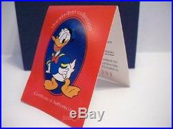 Swarovski Disney Arribas Jeweled Donald Duck & Title Plaque & Display Bnib