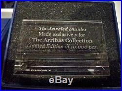 Swarovski Disney Arribas Jeweled Dumbo With Title Plaque & Display Bnib