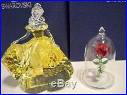 Swarovski Disney Belle & Enchanted Rose Beauty And The Beast 2 Pce Set Bnib