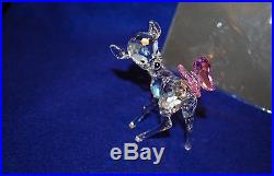 Swarovski Disney Complete Crystal Bambi Set With Stand Plus Lithograph