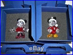 Swarovski Disney Mickey & Minnie Mouse Christmas Ornament Set Retired Bnib