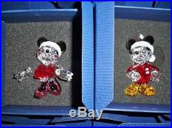Swarovski Disney Mickey & Minnie Mouse Christmas Ornament Set Retired Bnib