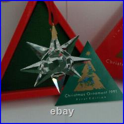 Swarovski European Version Xmas Ornament 1991 SCO1991 164937 MINT IN BOX COA