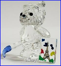 Swarovski Francois The Painter Bear Rare Kris Bear Crystal Signed Figurine Art