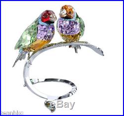 Swarovski Gouldian Finches, Peridot, Birds Colored Crystal Authentic MIB 1141675