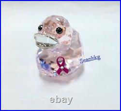 Swarovski Happy Duck-Pink Ribbon Limited Edition Crystal Authentic NEW 1079887