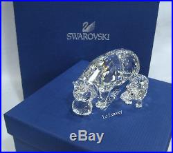 Swarovski Hippo Mother with Baby, LOVE Clear Crystal Authentic MIB 5135920
