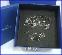 Swarovski Hippo Mother with Baby, LOVE Clear Crystal Authentic MIB 5135920