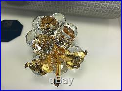 Swarovski Large Gold Leaf & Stem Crystal Grapes Mib Rare