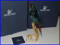 Swarovski Macaw Chrome Green Exotic Bird Figurine