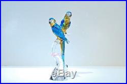 Swarovski Macaws Blue Yellow Forest Exotic Bird Wedding 5453400 Brand New In Box