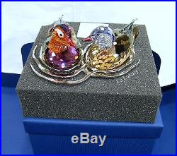 Swarovski Mandarin Ducks, Birds Love Wedding Gift Crystal Authentic MIB 1141631