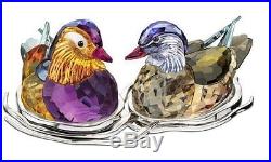 Swarovski Mandarin Ducks, Birds Love Wedding Gift Crystal Authentic MIB 1141631