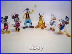 Swarovski Mickey Mouse Minnie Mouse Donald Duck Daisy Duck Goofy Pluto Set Bnib
