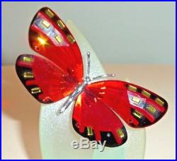 Swarovski Paradise Adena Light Siam Red Butterfly On Stand
