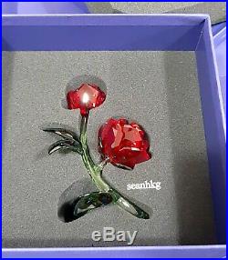 Swarovski Red Rose, Love, Flower, Red/Green Crystal Authentic MIB 5424466