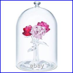 Swarovski Rose Bouquet In the Secret Garden Pink Crystals with Bell Jar 5493707