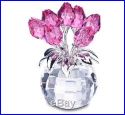 Swarovski Rose Tulips Crystal Flower Figurine Decoration Pink Color MIB 626874