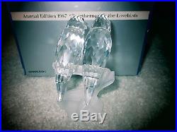 Swarovski SCS 1st. Series LOVEBIRDS Figurine MIB + PLAQUE Rare! ERV. $2000. Plus