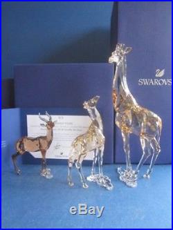 Swarovski SCS 2018 Giraffe Mudiwa + baby giraffe + Gazelle complete