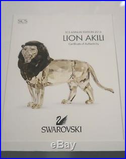 Swarovski SCS AKILI LION Figurine # 5135894 NIB! Retired In 2016 DESIGNER SIGNED