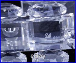Swarovski SCS Silver Crystal 6 Piece Car Train Set w Mirror Track Figurine LGT