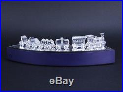 Swarovski SCS Silver Crystal 6 Piece Car Train Set w Mirror Track Figurine LGT