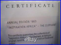 Swarovski Scs 1993 Ae Signed Elephant With Display & Plaque 169970 Mib Coa