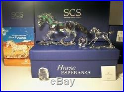 Swarovski Scs 2014 Ae Esperanza Criollo Horse Set With Foal & Paperweight Bnib