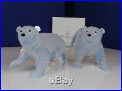Swarovski Scs Polar Bear Cubs 2011, White Opal Mib #1080774