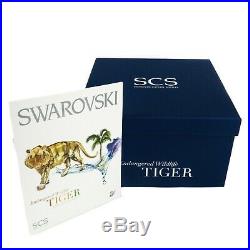 Swarovski Set Tiger + 2 Cubs Figurines Crystal Smoke with Boxes