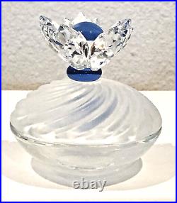 Swarovski Silver Crystal Blue Flower Jewelry Box 7464nr000001 Box & Certificate