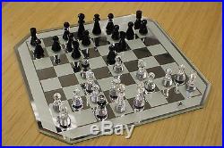 Swarovski Silver Crystal Full Chess Set in Case