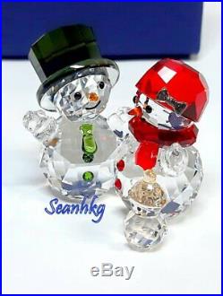 Swarovski Snowman Family, Multi Colors Crystal Authentic MIB 5533948