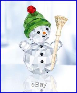 Swarovski Snowman with Broom Stick, Christmas Crystal Authentic MIB 5393460